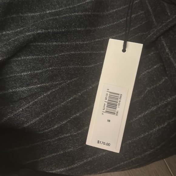 NWT! Banana Republic Gray Stripe Relaxed Slim Pinstripe Flannel Blazer and Pants - Picture 12 of 12